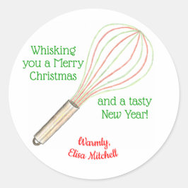 Leckerei "Whisking You a MerChristmas" Runder Aufkleber