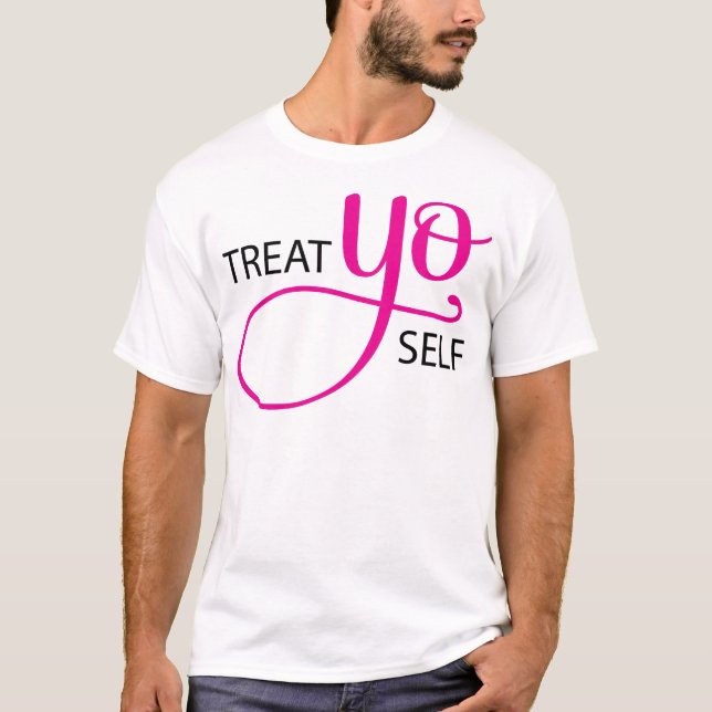 Leckerei Yo Selbstrosa T-Shirt (Vorderseite)