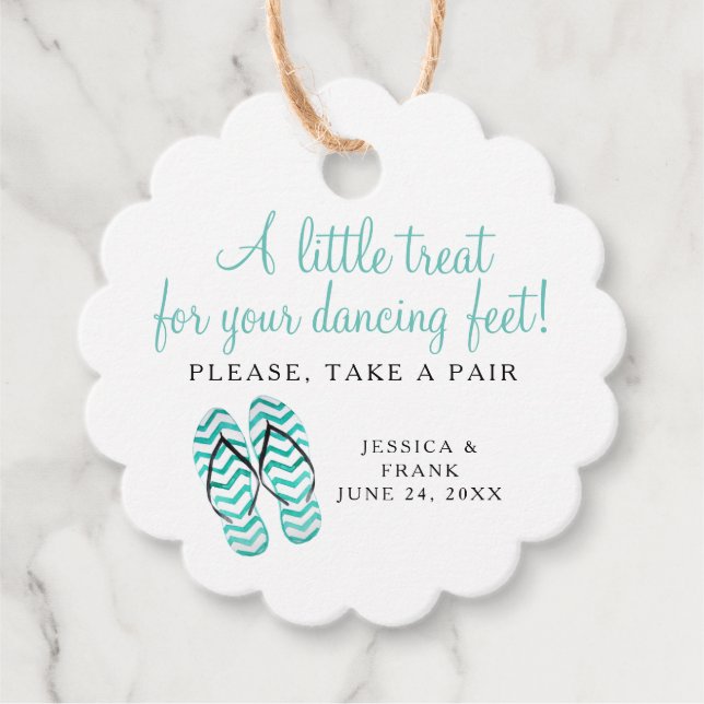 Leckerei zum Tanzen von Feet Beach Hochzeiten Flip Geschenkanhänger (Vorderseite)
