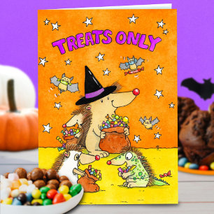 Leckereien nur - Süße Halloween Igel Karte