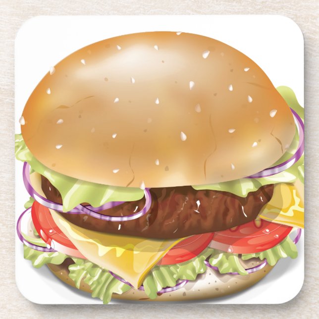 Leckerer Cheeseburger Untersetzer (Vorderseite)