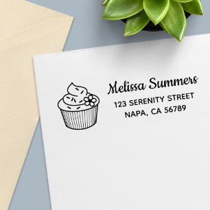 Leckerer Cupcake mit Frosting Adresse Permastempel