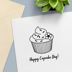 Leckerer Cupcake mit Frosting und individuellem Te Permastempel