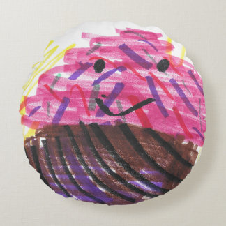 Leckerer Cupcake & Regenbogen  Rundes Kissen