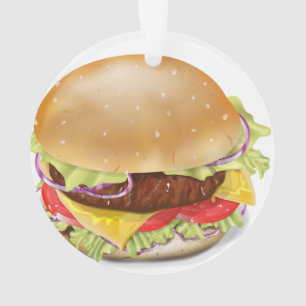 Leckerer Hamburger oder Cheeseburger. Ornament