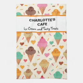 Leckerer individuelle Name mit farbenfroher Eiscre Geschirrtuch