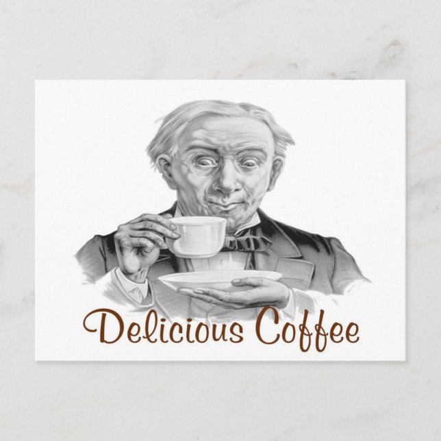 Leckerer Kaffee Postkarte (Vorderseite)