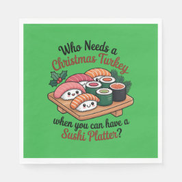 Leckerer Kawaii Weihnachten Sushi Platter Serviette