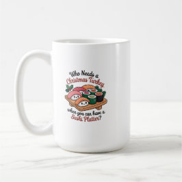 Leckerer Kawaii Weihnachts-Sushi-Platte Kaffeetasse