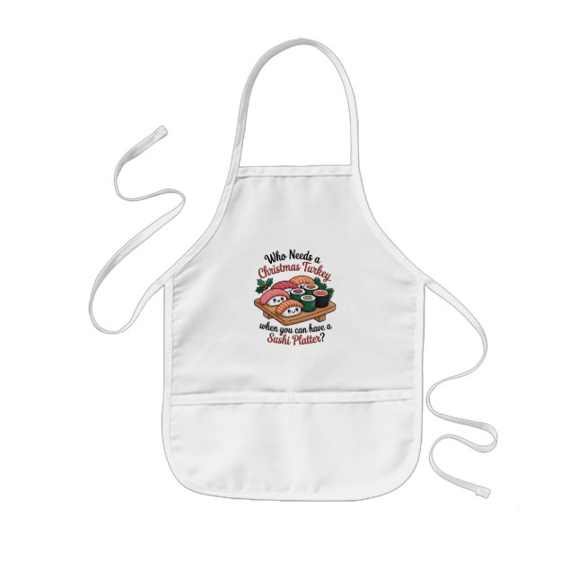 Leckerer Kawaii Weihnachts-Sushi-Platte Kinderschürze (Vorne)