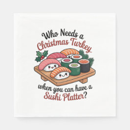 Leckerer Kawaii Weihnachts-Sushi-Platte Serviette
