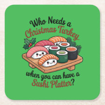 Leckerer Kawaii Weihnachts-Sushi-Platter