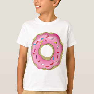 Leckerer Krapfen mit Zuckerglasur und besprüht T-Shirt