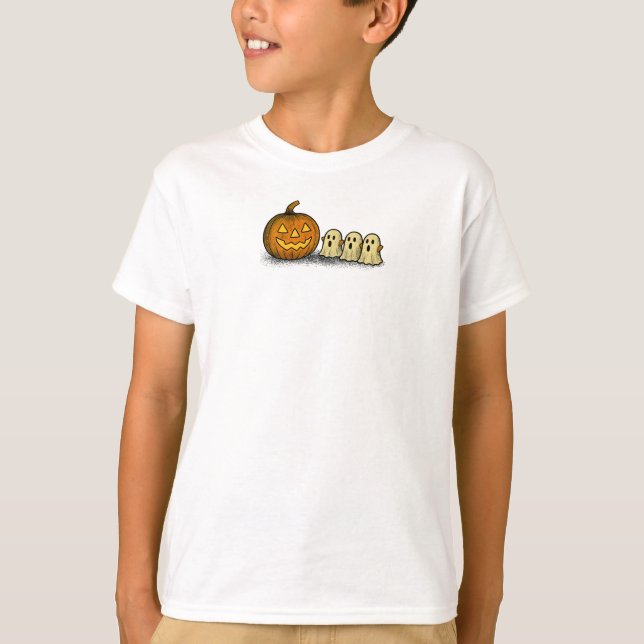 Leckerer Kürbis mit drei Spooky Geistern T-Shirt (Vorderseite)