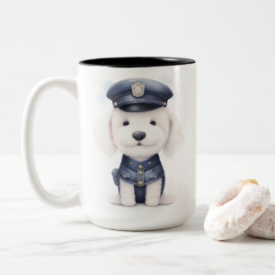 Leckerer Polizist in Aktion...Ärger ausschmeißen Zweifarbige Tasse