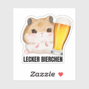Leckeres Bier X Trauriger Hamster Meme Bier Weizen Aufkleber