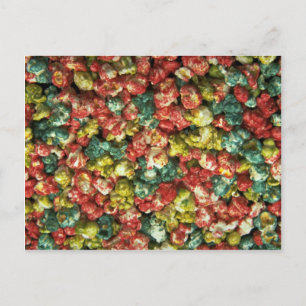 Leckeres farbiges Popcorn Postkarte