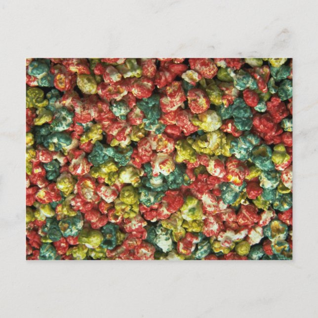 Leckeres farbiges Popcorn Postkarte (Vorderseite)