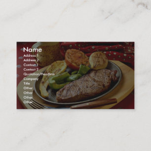 Leckeres, gewürztes Rindfleisch-Steak Visitenkarte
