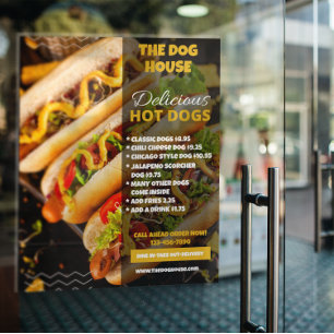 Leckeres Hotdogs Restaurant Kleine Tür anpassen Poster