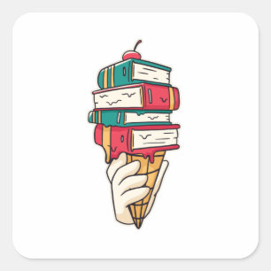 Leckeres Ice Cream Cone für Geeks Design Quadratischer Aufkleber