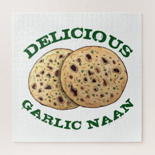 Leckeres Knoblauch Naan Broad Indian Flatbrot Nahr Puzzle