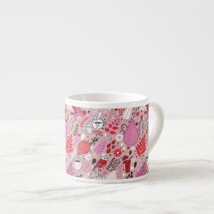 Leckeres Muster mit Vögeln und Blumen Espressotasse
