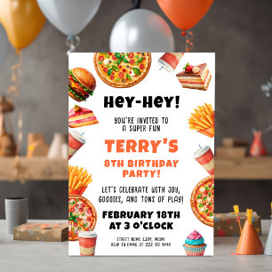 Leckeres Pizza Party Geburtstag Einladung
