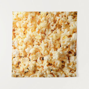 Leckeres Popcorn auf dem gesamten Hintergrund. Ess Wandteppich