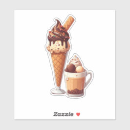 leckeres Schokoladeneis Aufkleber