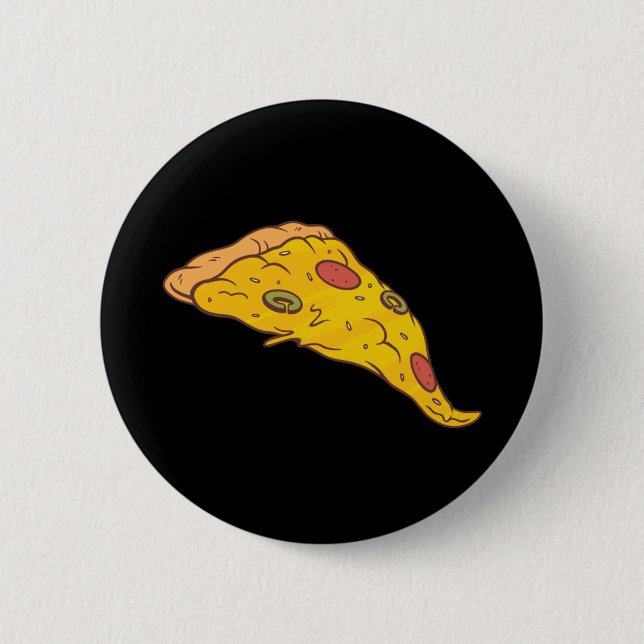 Leckeres Stück Pizza Cartoon Design Button (Vorderseite)