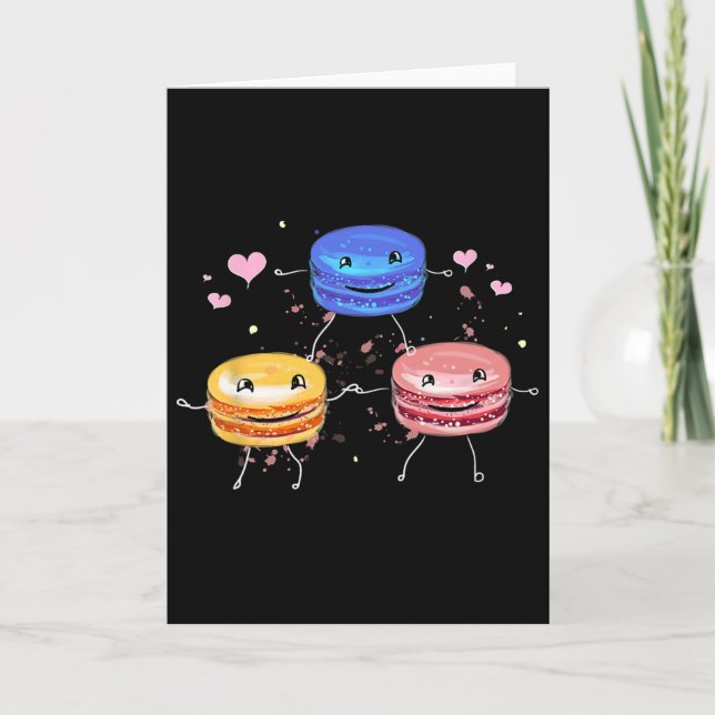 Leckeres süßes Cheerleading-Macaron-Geschenk  Karte (Vorderseite)