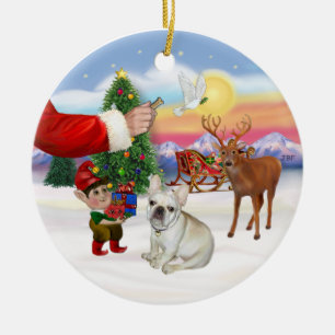 Leckerli für eine Französische Bulldogge Keramik Ornament