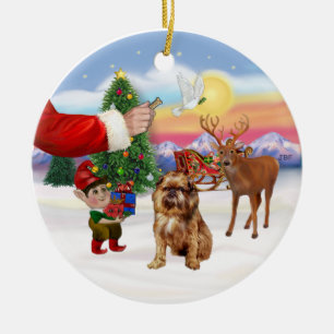 Leckerli für einen Brussels Griffon Keramikornament