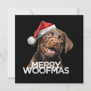 Leckerlis Lab Hund Weihnachtsmann Hut MERRY WOOFMA Feiertagskarte