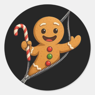 Leckerlis Mann Lustiger Weihnachtscookie-König Nie Runder Aufkleber