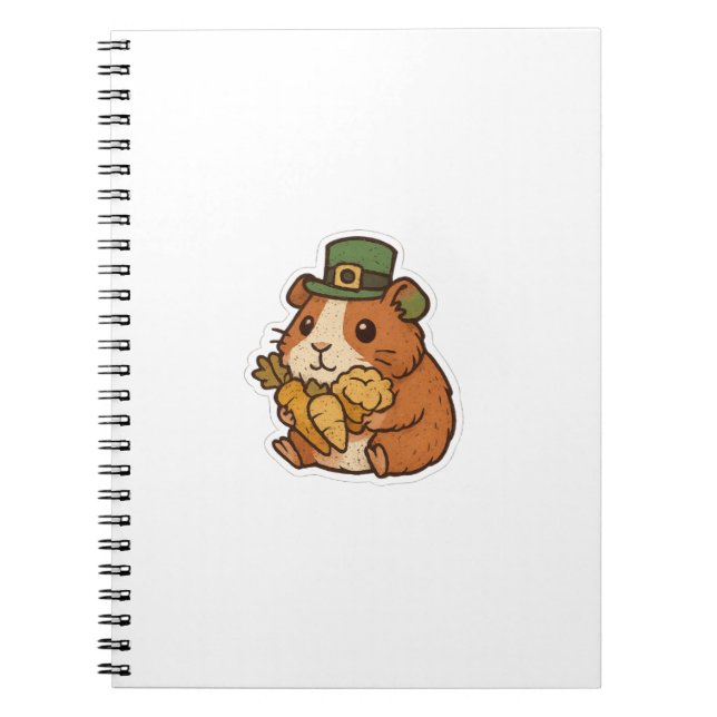 Leckermaul-Meerschweinchen zum St. Patrick's Day Notizblock (Vorderseite)