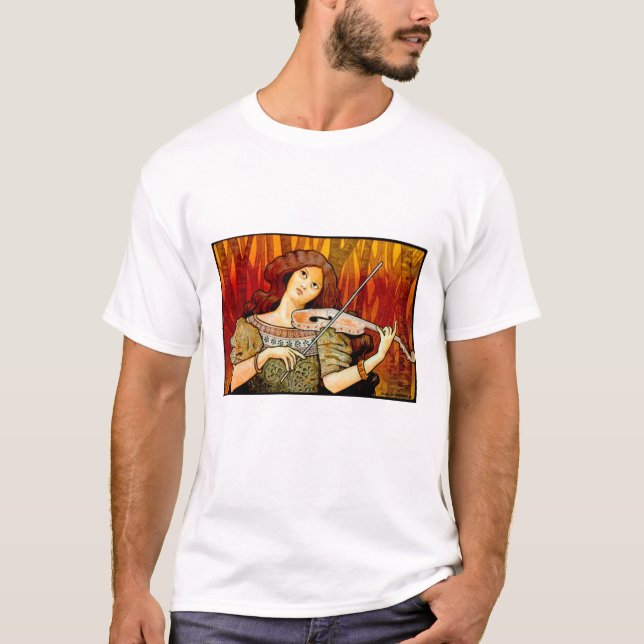 Lecons Music Violin Vintage Poster T-Shirt (Vorderseite)