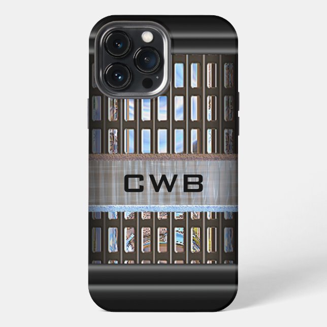 LeCrosse Point Modern Monogramm  iPhone Hülle (Rückseite)