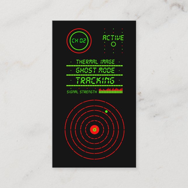 LED-Anzeige des Detektivbüros für private Ermittlu Visitenkarte (Vorderseite)