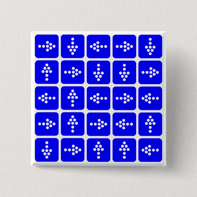 LED Arrow Square blau Button (Vorderseite)