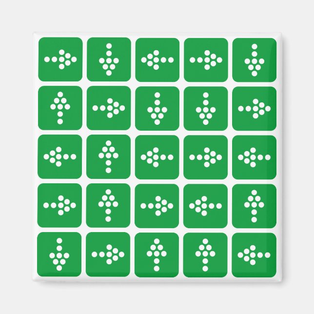 LED Arrow Square Green Magnet (Vorne)