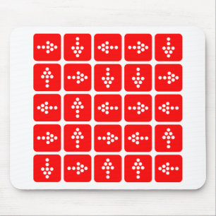 LED Arrow Square Red Mousepad