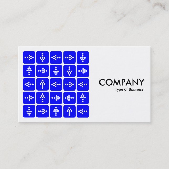 LED Arrows Square Blue - White Visitenkarte (Vorderseite)