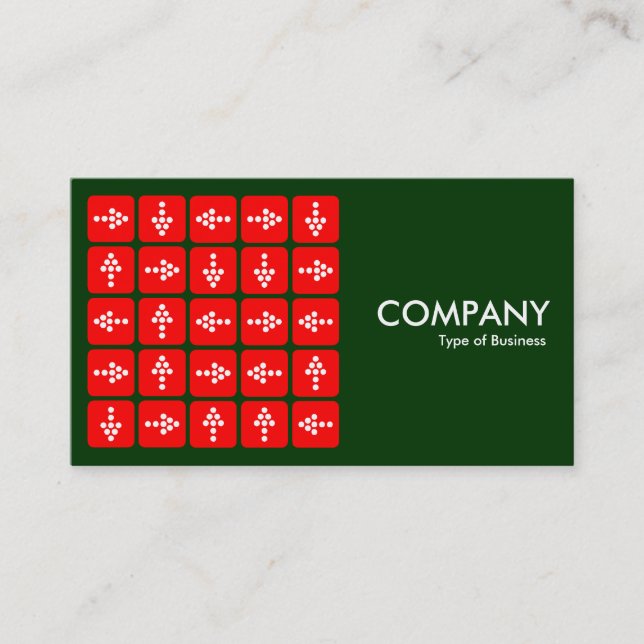LED Arrows Square Red - Dark Green (003300) Visitenkarte (Vorderseite)