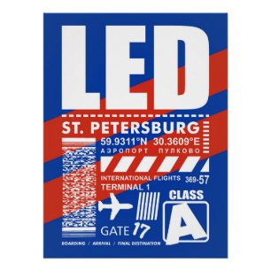LED Flughafen Pulkovo Sankt Petersburg Poster