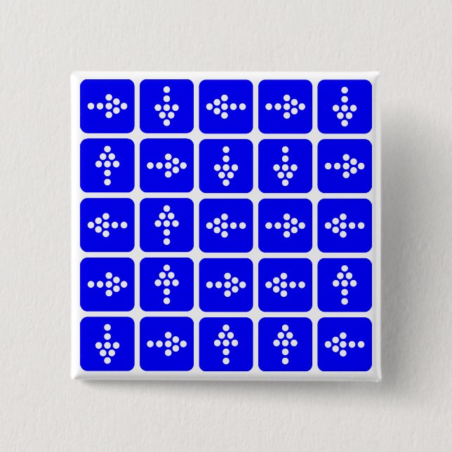 LED Pfeil Quadrat Blau Button (Vorderseite)