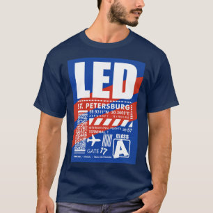 LED Pulkovo Flughafen Sankt Petersburg T-Shirt