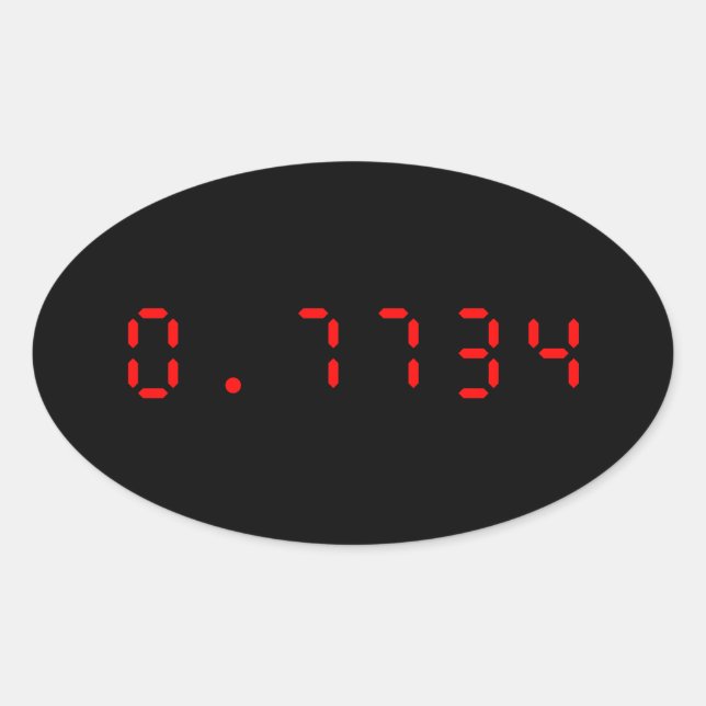 LED-Rechner Hallo | 0,7734 Ovaler Aufkleber (Vorderseite)