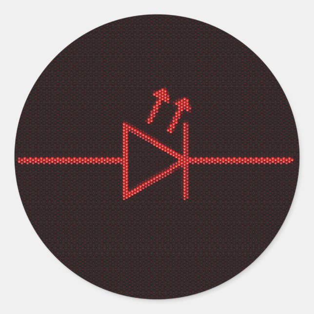 LED-Symbol Runder Aufkleber (Vorderseite)